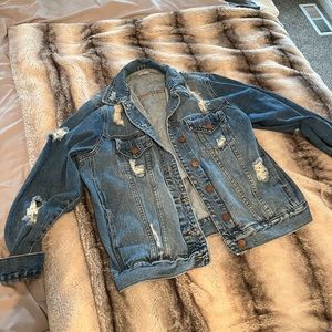 Distressed over size Jean jacket from TOBI - Medium